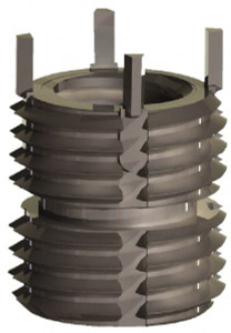 Jergens Thread Locking Insert: M8 x 1.25 Internal Thread, M12 x 1.25 External Thread, 12 mm OAL, Thin Wall Keylocking Stainless Steel 215-069353 - 02233963