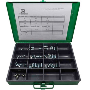 Rockmount Research and Alloys Thread Locking Insert Kit, Fractional: 50PC from 1/4"-20 to 1/2"-20, Combo Thread Permanent, wear-resistant internal thread replacement, Case-hardened Steel, Self-Tapping, Self-Locking 90486 - 29240488