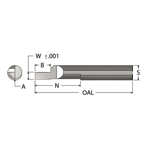 Scientific Cutting Tools Grooving Tool: Face Solid Carbide, 1/4" Shank Dia, 0.0510" Groove Width FG250-050 - 43193002