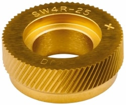 Dorian Tool Standard Knurl Wheel: 1" Dia, 90 ° Tooth Angle, 25 TPI, Diagonal, Cobalt 3/8" Face Width, 1/2" Hole, 30 ° Helix, Series SW4 73310128062 - 48731269