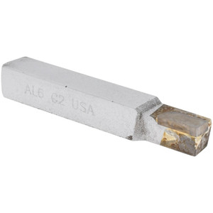 Made in USA Single-Point Tool Bit: AL, Square Shoulder Turning, 3/8 x 3/8" Shank 2-1/2" OAL, 1/64" Nose Radius 110 - 72641244