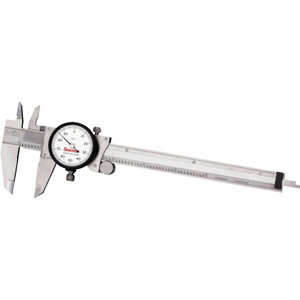 Starrett Dial Caliper: 6'' Range, 0.001'' Graduation, 0.1'' per Revolution 1-1/2'' Jaw Length, White Face, 0.001'' Accuracy 64514 - 86405040