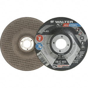 Walter Surface Technologies ALLSTEEL XTRA™ Grinding Wheel, 4-1/2" Diameter, 1/4" Thickness, 24 Grit - 08C450