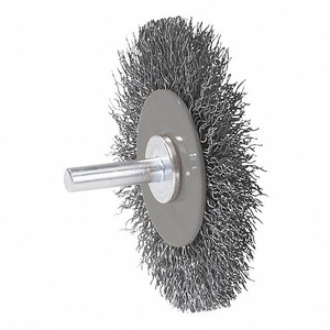 WALTER Surface Technologies | ALLSTEEL™ MOUNTED WIRE BRUSHES, CRIMPED WIRES | Wheel Brush: 3" Wheel Dia, 0.0118" Wire Dia - 09C125