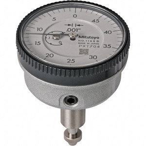 Mitutoyo Dial Drop Indicator: 0 to 0.2" Range, 50-0 Dial Reading, 0.001" Graduation 0.5" per Revolution, Plunger Back, 0.001000" Accuracy, Revolution Counter, Includes Limit Markers & Rotating Bezel 1168A - 47194444