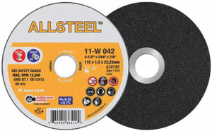 WALTER Surface Technologies | ALLSTEEL™  CUT-OFF WHEEL 4-1/2" Dia  X 3/64" Thick X 7/8" Arbor T1 PK 25 - 11W042