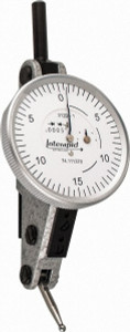 Interapid Dial Test Indicators: 0.06 Max, 0-15-0, Horizontal 1-1/2" Dia, White Dial, 0.0005" Graduation 74.111370 - 06442826