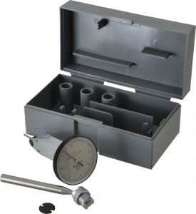 TESA Brown & Sharpe Dial Test Indicators: 0.008 Max, 0-5-0, Vertical 1-1/2" Dia, White Dial, 0.0001" Graduation 599-7024-3 - 06226617
