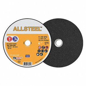 WALTER Surface Technologies | ALLSTEEL™  CUT-OFF WHEEL 7" Dia X 5/64" Thick X 7/8" Arbor T1 PK 25 - 11W072