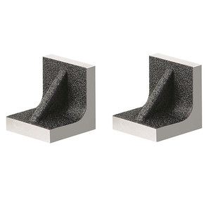 Precise 2 Piece 2"L x 2"W x 2"H Solid Cast Iron Angle Plates Matched Pair - 3406-0222