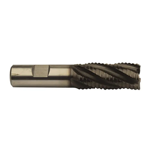 Precise TiCN Coated M42 8% Cobalt 5 Flute Coarse Round Tooth Roughing Single End Mill, 7/8" Size, 3/4" Shank Diameter, 3-1/2" Flute Length, 5-3/4" Overall Length Precise TiCN Coated M42 8% Cobalt 5 Flute Coarse Round Tooth Roughing Single End Mill, 7/8" Size, 3/4" Shank Diameter, 3-1/2" Flute Length, 5-3/4" Overall Length