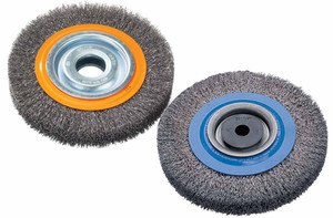 WALTER Surface Technologies | Bench Grinder Wire Wheel Brushes - Crimped Wires | 7" Dia - 13B070
