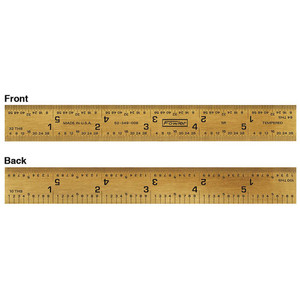 Fowler Steel Rule: 12" OAL, 5R Graduation, Rigid, 1" OAW Yellow, Titanium Finish, 1/100, 1/32 & 1/64" Graduation 52-349-012-0 - 06771745