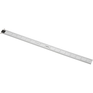 SPI Steel Rule: 18" OAL, English & Metric Graduation, 1-1/8" OAW Silver, Satin Chrome-Plated, 1/2, 1/32 & 1/64" Graduation 13-940-2 - 69745826