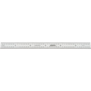 SPI Steel Rule: 6" OAL, English & Metric Graduation, Flexible, 1/2" OAW Silver, Satin Chrome-Plated, 1/2, 1/32 & 1/64" Graduation 13-864-4 - 69745990