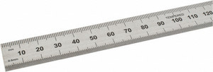 SPI Steel Rule: Metric Graduation, Flexible, 3/4" OAW Silver, Satin Chrome-Plated, 1/2" Graduation 14-687-8 - 76417823