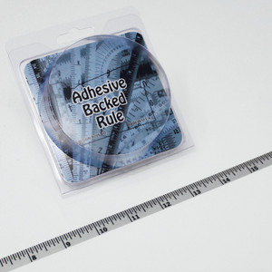 Made in USA 3 Ft. Long x 1/2 Inch Wide, 1/16 Inch Graduation, Clear, Mylar Adhesive Tape Measure Reads Top to Bottom, Vertical Rules FN-C036VD-TC - 67755348