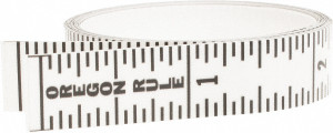 Made in USA 6 Ft. Long x 1/2 Inch Wide, 1/16 Inch Graduation, Clear, Mylar Adhesive Tape Measure Reads Top to Bottom, Vertical Rules FN-C072VD-TC - 67755405