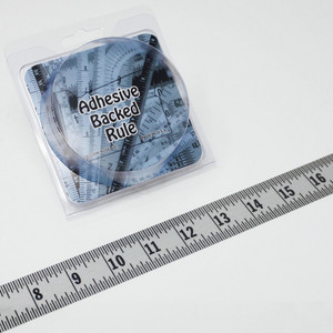 Made in USA 6 Ft. Long x 1-1/4 Inch Wide, 1/16 Inch Graduation, Clear, Mylar Adhesive Tape Measure Reads Right to Left, Horizontal Scale ER-C072R-TC - 67754788
