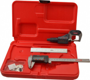 SPI Machinist Caliper, Micrometer & Ruler Kit: 3 pc, 6" Caliper, 0 to 1" Micrometer 0.000005" Micrometer Resolution, Includes Electronic Micrometer & Caliper with 4R Rule 13-988-1 - 77165272