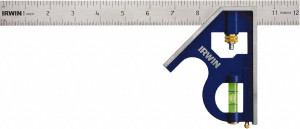 IRWIN 2 Piece, 12" Combination Square Set 1/16, 1/32, 1/64 & 1/8" (4R) Graduation, Stainless Steel Blade, Cast Zinc Square Head 1794469 - 69837946