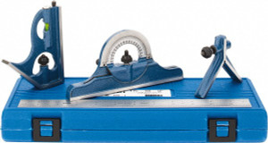 SPI 4 Piece, 12" Combination Square Set 1/100, 1/32, 1/50 & 1/64" (16R) Graduation, Hardened Steel Blade, Cast Iron Center, Protractor & Square Head 30-228-1 - 42614891