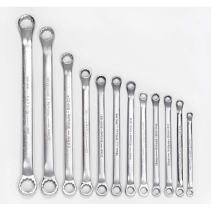 Williams Industrial Tools 12 pc Metric Double Head 10° Offset Box End Wrench Set - JHWMWS-BWM12