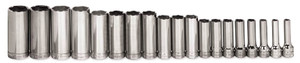 Williams Industrial Tools 19 pc 3/8" Drive 6-Point Metric Deep Socket on Rail and Clips - JHWMSBD19HRC