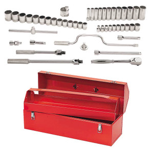 Williams Industrial Tools 47 pc 1/2" Drive 12-Point Metric Shallow and Deep Socket and Drive Tool Set Packed Keep Safe Foam - JHWMSS-47F