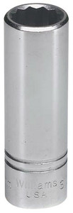 Williams Industrial Tools 1/2" Drive 12-Point Metric 15 mm Deep Socket - JHWSMD-1215