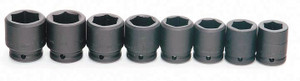 Williams Industrial Tools 8  pc 3/4" Drive 6-Point Metric Deep Socket Set  on Rail and Clips - JHWMS-6-8H