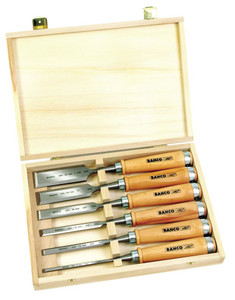 Bahco 6 Pc Woodworking Chisel Set in Wooden Box - BAH425-083