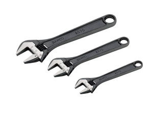 Bahco 3 pc SAE Adjustable Industrial Black Finish Wrench Set - BAH80RUS3