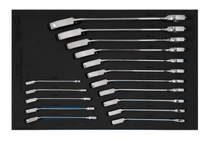 Williams Industrial Tools 16 pc Metric Ratcheting Combination Wrench Set in 1/3 Foam Drawer Inset (8-25 mm) - JHWFMWS-16RC