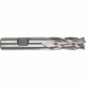 Morse Cutting Tools 44155 Square End Mill, 17/32" Dia. x 1-3/8" LOC x 1/2" Shank Dia. x 3-3/8" OAL, 4 FL, HSS, Uncoated, Series 4550 - 1022027
