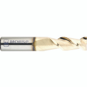 Morse Cutting Tools 92612 Square End Mill, 3/8" Dia. x 1-1/2" LOC x 3/8" Shank Dia. x 3-1/2" OAL, 2 FL, Carbide, ZrN, Series 5990Z - 1038990
