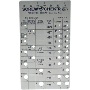 Value Collection M2 to M7mm Stainless Steel Metric Thread Screw Checker 02120-METRIC #1 - 06488027