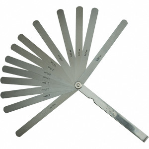 Mitutoyo Feeler Gage: 0.5 mm Thick, 13 mm Wide, 150 mm Long Parallel Leaves, Stainless Steel 184-302S - 47855796
