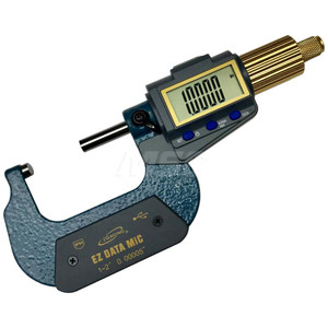 iGaging Electronic Outside Micrometer: 1 to 2", Solid Carbide Face, IP54 0.000050" Resolution, Ratchet Stop Thimble 35-054-U02 - 17621202