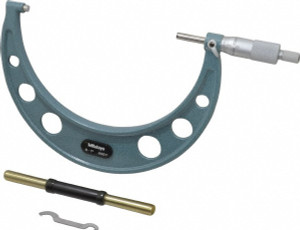 Mitutoyo Mechanical Outside Micrometer: 7" Range, 0.0001" Graduation 0.000200" Accuracy, Ratchet Stop Thimble 103-221 - 06231518