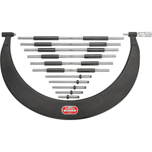 Starrett Mechanical Interchangeable Anvil Micrometer: 12 to 18" Range, 5 Anvils 0.000300" Accuracy, 0.001" Graduation, Friction Thimble 52994 - 86424538