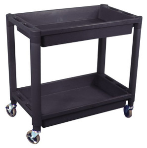 Astro Heavy Duty Plastic 2 Shelf Utility Cart, Black - AP8330