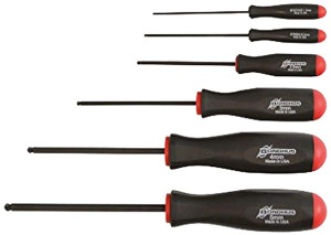 Bondhus ProHold® Ball End Screwdrivers PBSX6M, 6pc Set, 1.5 - 5mm Range - 74686