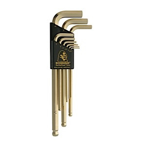 Bondhus Set 9 GoldGuard Plated Balldriver L-Wrenches 1.5 - 10mm - 38099