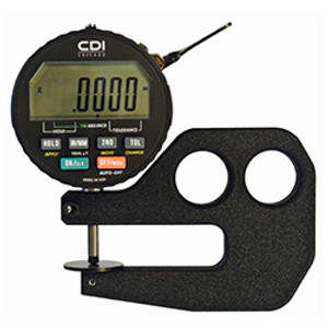 Chicago Electronic Thickness Gage, 1/2" x 2" Range, 1" Dia. Flat Anvil - DG10-10 Chicago Electronic Thickness Gage, 1/2" x 2" Range, 1" Dia. Flat Anvil - DG10-10
