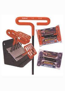 Eklind Cushion Grip T-Handle Hex Key Set, 150mm Arm Length Keys 2mm to 10mm with pouch - 55168