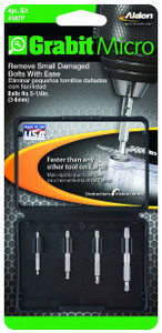 Alden Grabit Micro Drill-Out Broken-Bolt Extractor Set #4507P, 4pc. Kit - 97-575-5