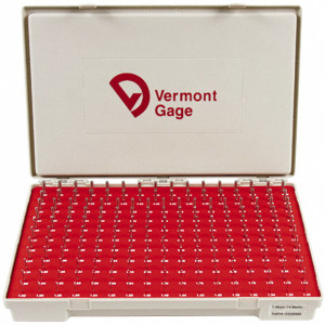 Vermont Gage Class ZZ Plug Gage Set: 1.31 to 4.99 mm Range, 185 Pc -0.005mm Tolerance, 185 Pieces 102400200 - 40427320