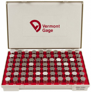 Vermont Gage Class ZZ Plug Gage Set: 24 to 25.48 mm Range, 75 Pc -0.005mm Tolerance, 75 Pieces 102201000 - 40427478
