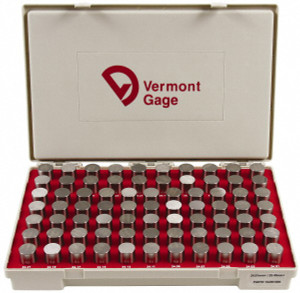 Vermont Gage Class ZZ Plug Gage Set: 24.01 to 25.49 mm Range, 75 Pc +0.005mm Tolerance, 75 Pieces 102301000 - 68091081